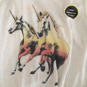 Unicorn color changing twist front tank, NWT